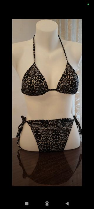 Bikini leopardo beige y negro