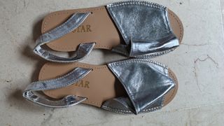 Sandalias Plata Brillantes