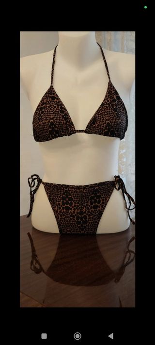 Bikini leopardo - Negro y marrón