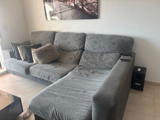 Sofá chaise longue gris