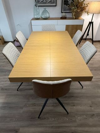 Mesa comedor extensible madera
