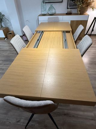 Mesa comedor extensible madera