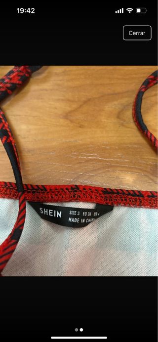 Vestido SHEIN cuadros rojo-negro talla S