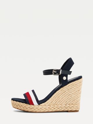 Tommy Hilfiger sandalias cuñas marino, talla 39