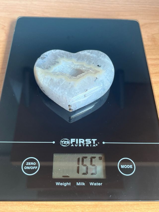 Corazón de ágata gris