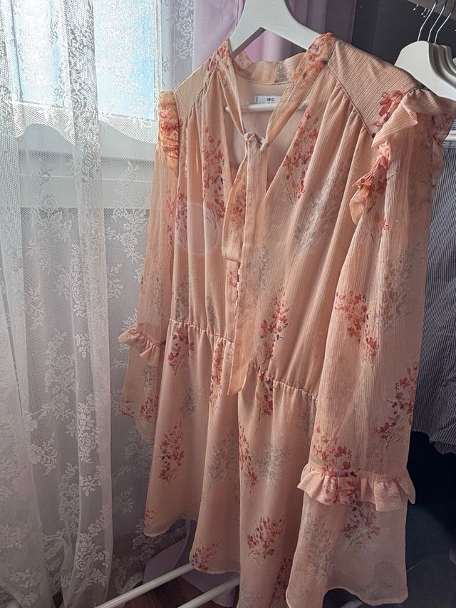 Vestido Mango L - Rosa floral