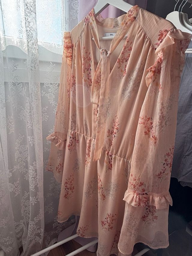 Vestido Mango L - Rosa floral