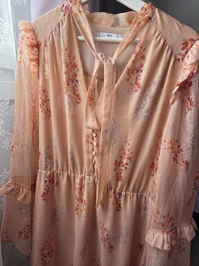 Vestido Mango L - Rosa floral