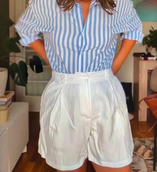 Camisa Zara rayas azul y blanco