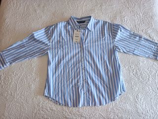 Camisa Zara rayas azul y blanco