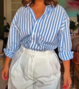 Camisa Zara rayas azul y blanco