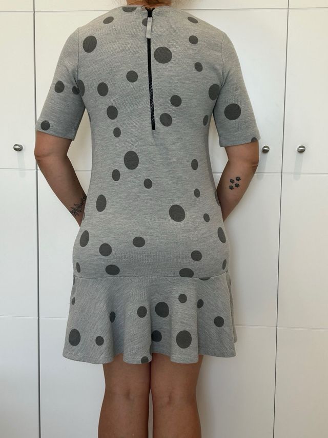 Vestido lunares gris - Talla L
