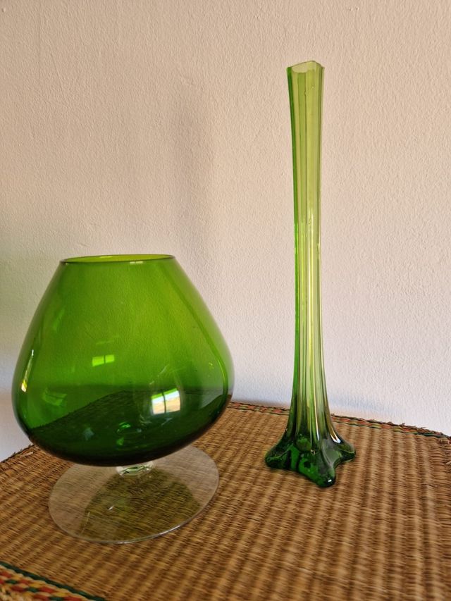 Jarrones verdes vintage - Decoración