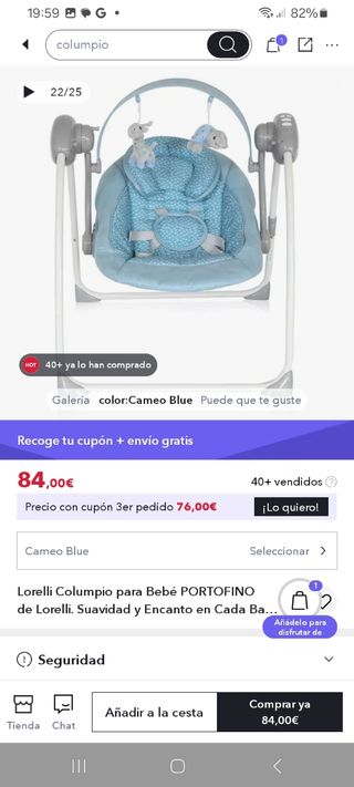 Andador bebé  y columpio electrico  el columpio 50