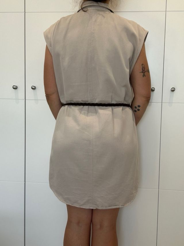 Vestido camisero beige - Talla L