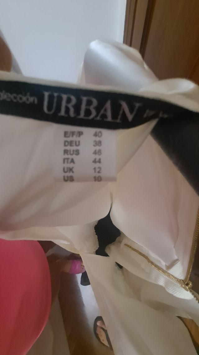 Mono largo Urban blanco y negro - Talla L