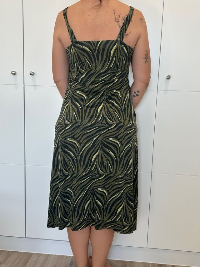 Vestido midi - estampado cebra - talla L