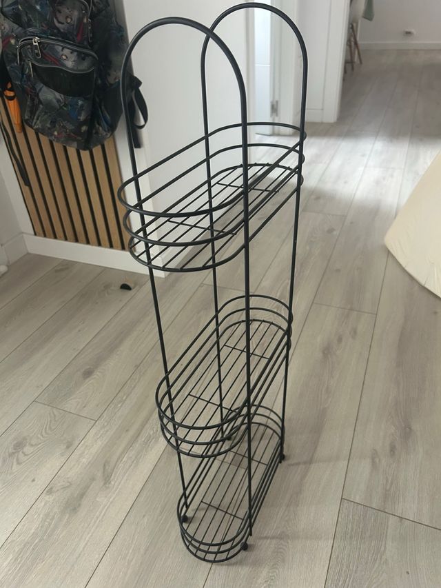 Estantería negra metal 3 niveles