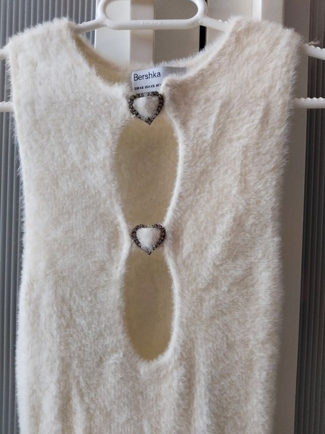 Vestido Bershka pelo blanco
