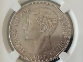 5 Ptas Alfonso XII 1877 España
