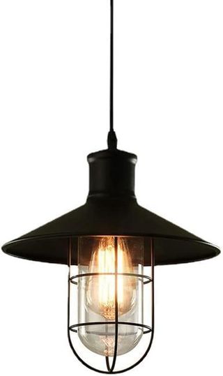 2 Lámpara colgante industrial negra 36cm