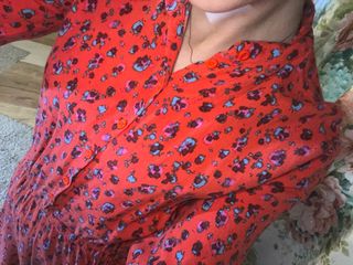 Vestido rojo estampado 