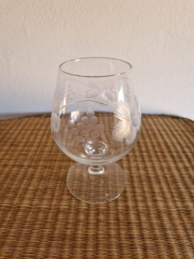 Copa coñac cristal grabado