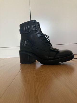 Botines Ash negros militares cuero nuevos