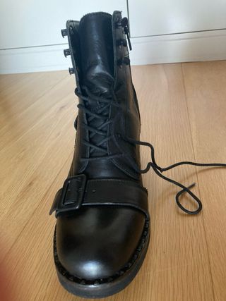 Botines Ash negros militares cuero nuevos