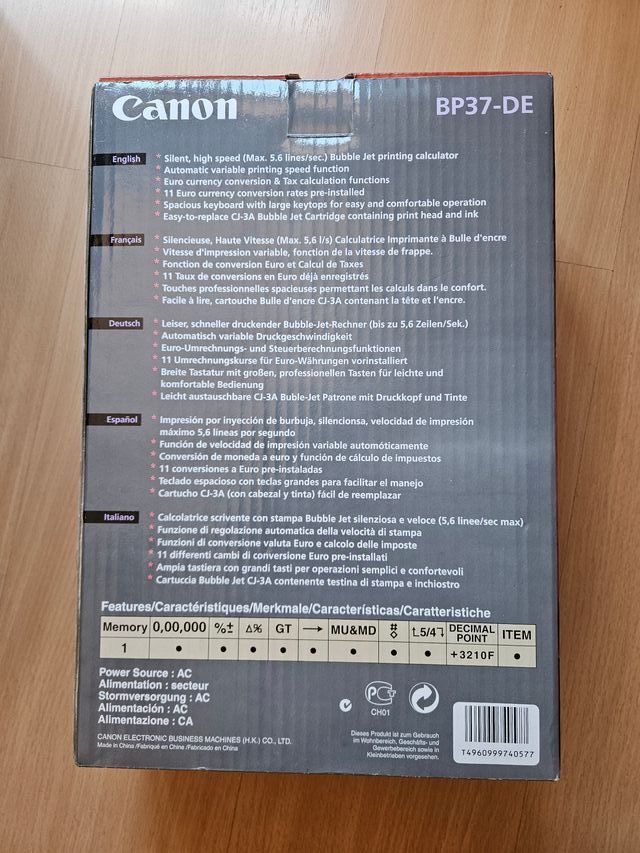 Calculadora Canon BP37-DE eléctrica