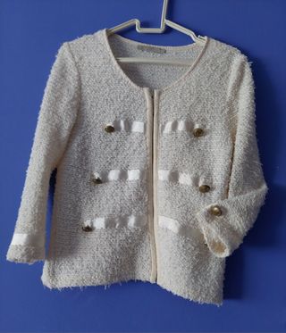 Chaqueta Tricot Chanel Suite Blanco T-S