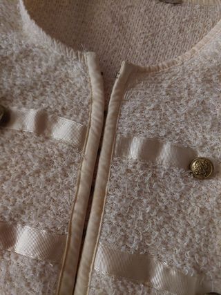 Chaqueta Tricot Chanel Suite Blanco T-S