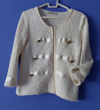 Chaqueta Tricot Chanel Suite Blanco T-S