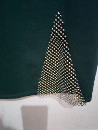 Vestido cóctel verde brillante