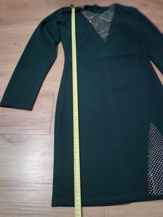 Vestido cóctel verde brillante