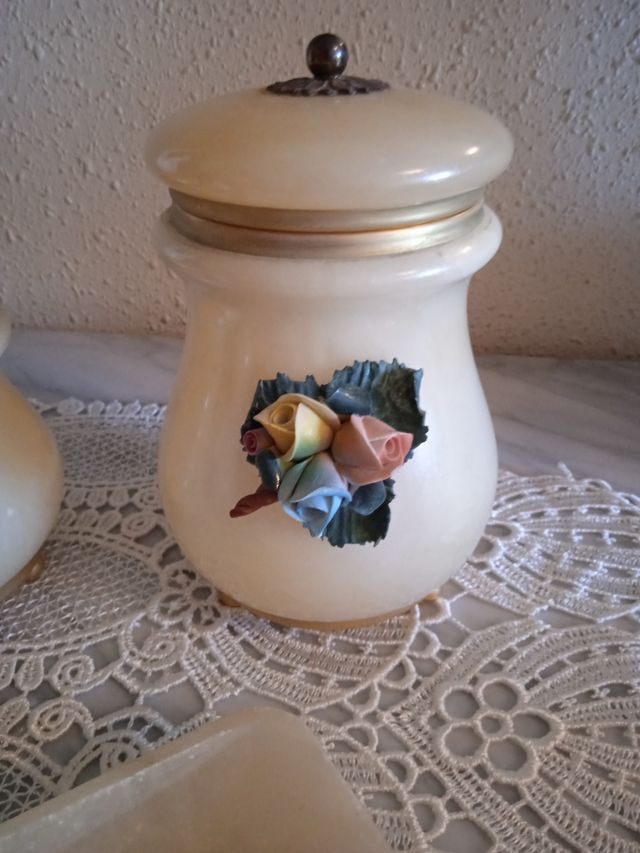 Juego tocador alabastro vintage