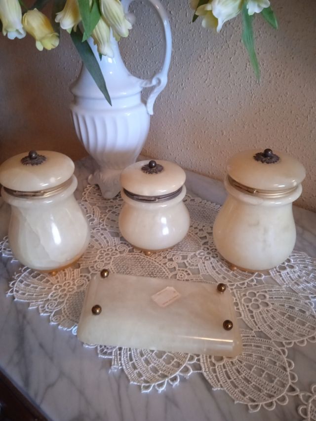 Juego tocador alabastro vintage