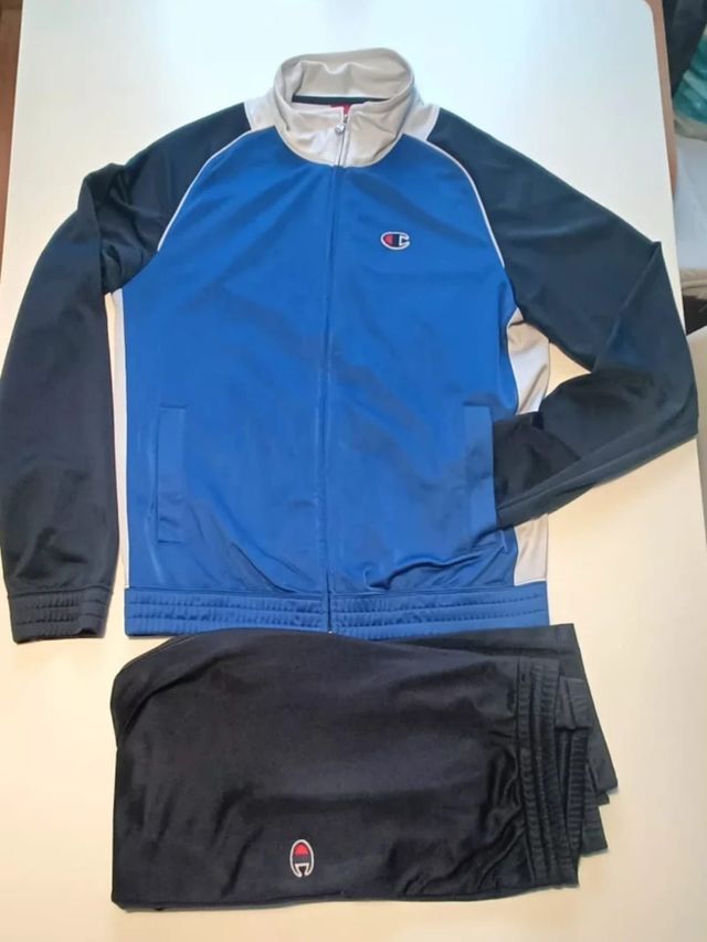 Chándal Champion vintage azul, negro y blanco L