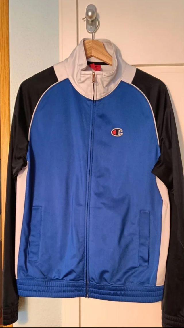 Chándal Champion vintage azul, negro y blanco L
