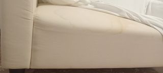 Sofá 2 plazas beige - funda tela color blanca