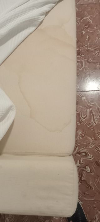 Sofá 2 plazas beige - funda tela color blanca