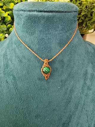 Collana Malachite Micromacramè