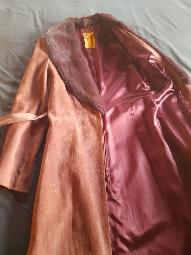 Chaqueta Mango piel vino-púrpura