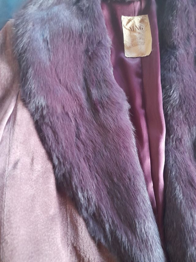 Chaqueta Mango piel vino-púrpura