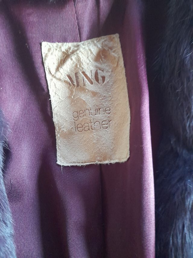 Chaqueta Mango piel vino-púrpura