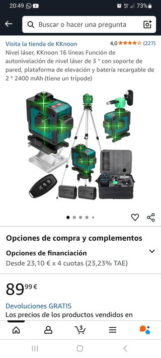 Láser 4D verde 16 líneas