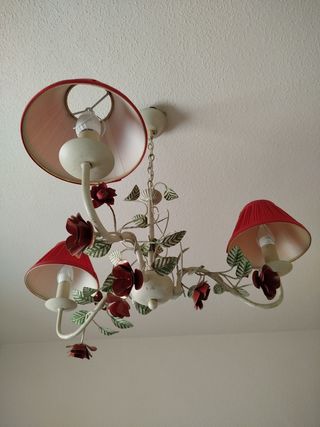 Lampara techo 3 luces flores