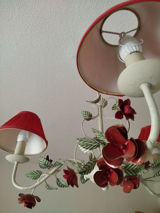 Lampara techo 3 luces flores