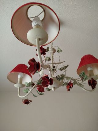 Lampara techo 3 luces flores
