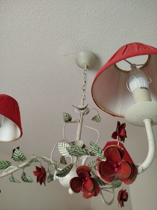 Lampara techo 3 luces flores